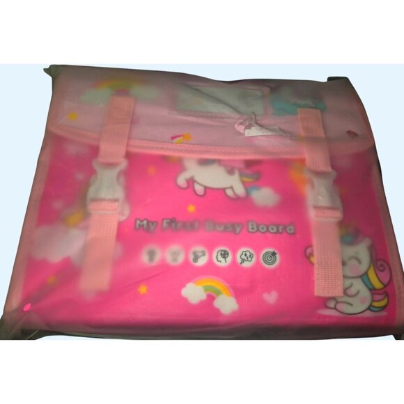 Tri-Fold Pink Unicorn My First Busy Board For Early Education 12M+ STEM Learning - Picture 2 of 6